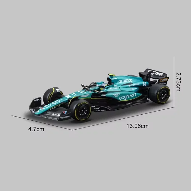 In Stock Bburago 1:43 2023 F1 Aston Martin Amr23 Miniature Alloy Diecast Model Aston Martin Fernando Toys Kids Christmas Gift