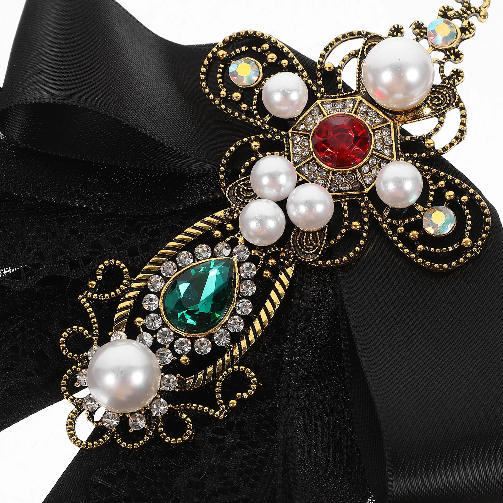 

Lace Big Bowknot Brooch Baroque Style Women Shirt Bow Tie Brooches Fashion Large Elegant Pin Aesthetic Suit Dress Hat Skirt