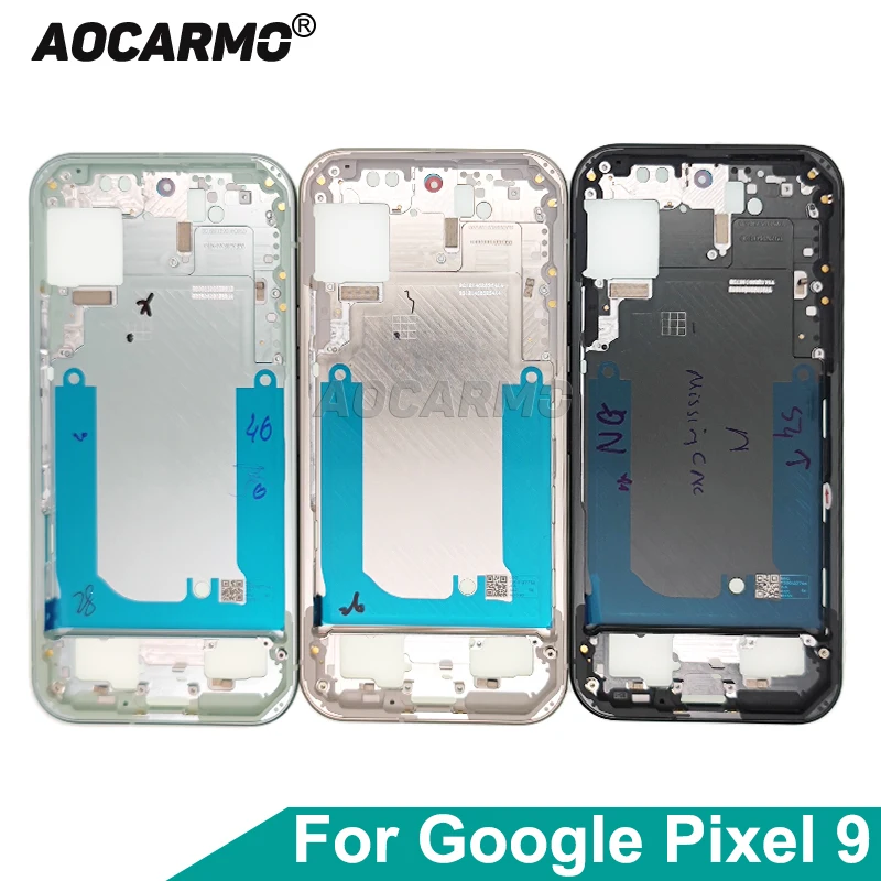 

Aocarmo для Google Pixel 9, средняя рамка, кронштейн рамки корпуса, средняя пластина, корпус с лотком для SIM-карты, черный, розовый, зеленый, запасная часть