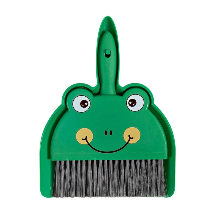 Cartoon Mini Broom & Dustpan Set - Brown Bear & Green Frog Design, Handheld Cleaner for Desktop, Car & Home - Image 6