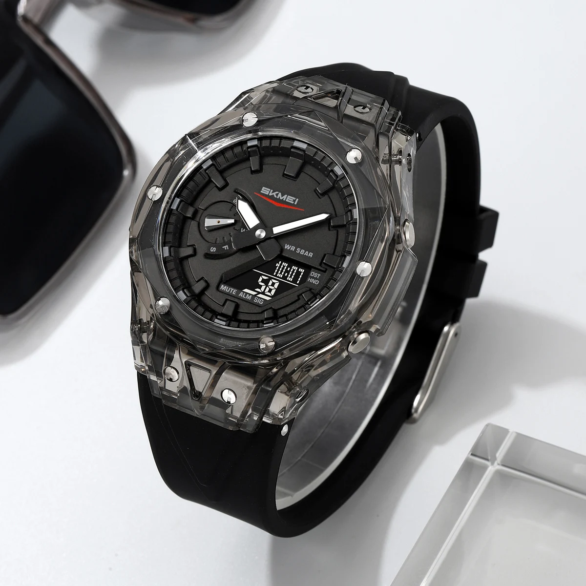 

SKMEI 2411 Multifunctional Stopwatch Digital Watches Sports Quartz Watch Men Women 5Bar Waterproof Electronics Wristwatch