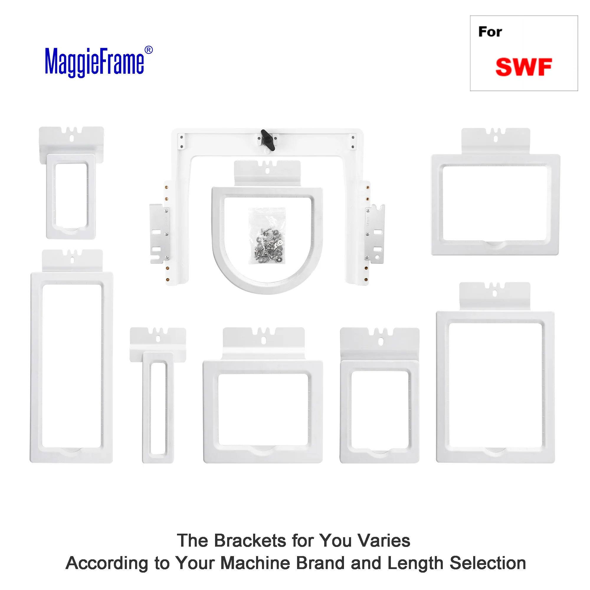 8in1 Fast Magna Frame Magnetic Frame Hoop for SWF E-U1201 UK-1504 B-UK1204-45 B-UH1206C-45 etc. Embroidery Machine