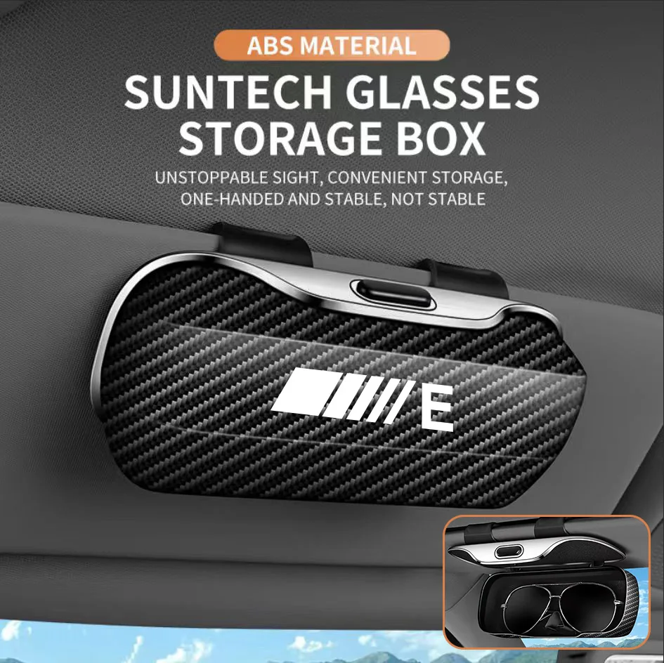 

Car glasses Holder case general car glasses clip Box sunglasses Leather storage box For Mercedes Benz E Auto Accessories Pockets