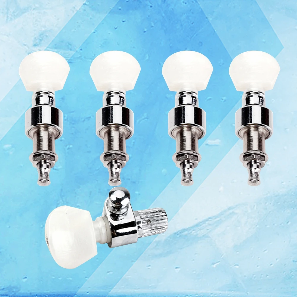 

5 pcs Banjo Tuning Pegs Machine Heads Set Amber Plastic Buttons Replacement For Acoustic Guitar Parts Threaded Bushings Spacers