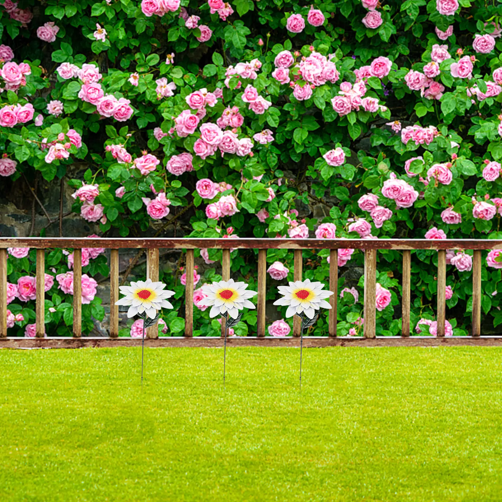 

Iron Flower Props Lawn Ornament Decoration Yard Signs Garden Stake Premium Material Weatherproof Outdoor Spring Touch Unique
