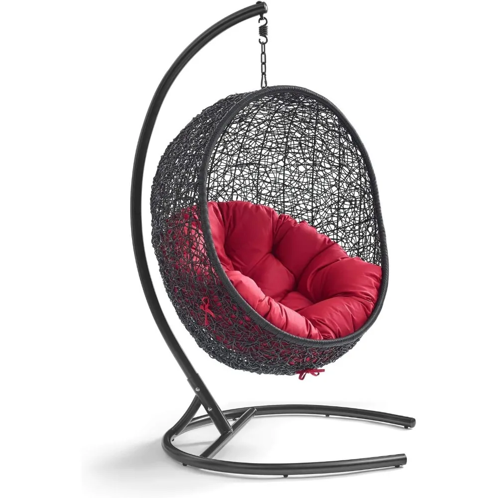 

Red Encase Swing Patio Lounge Chair with Stand