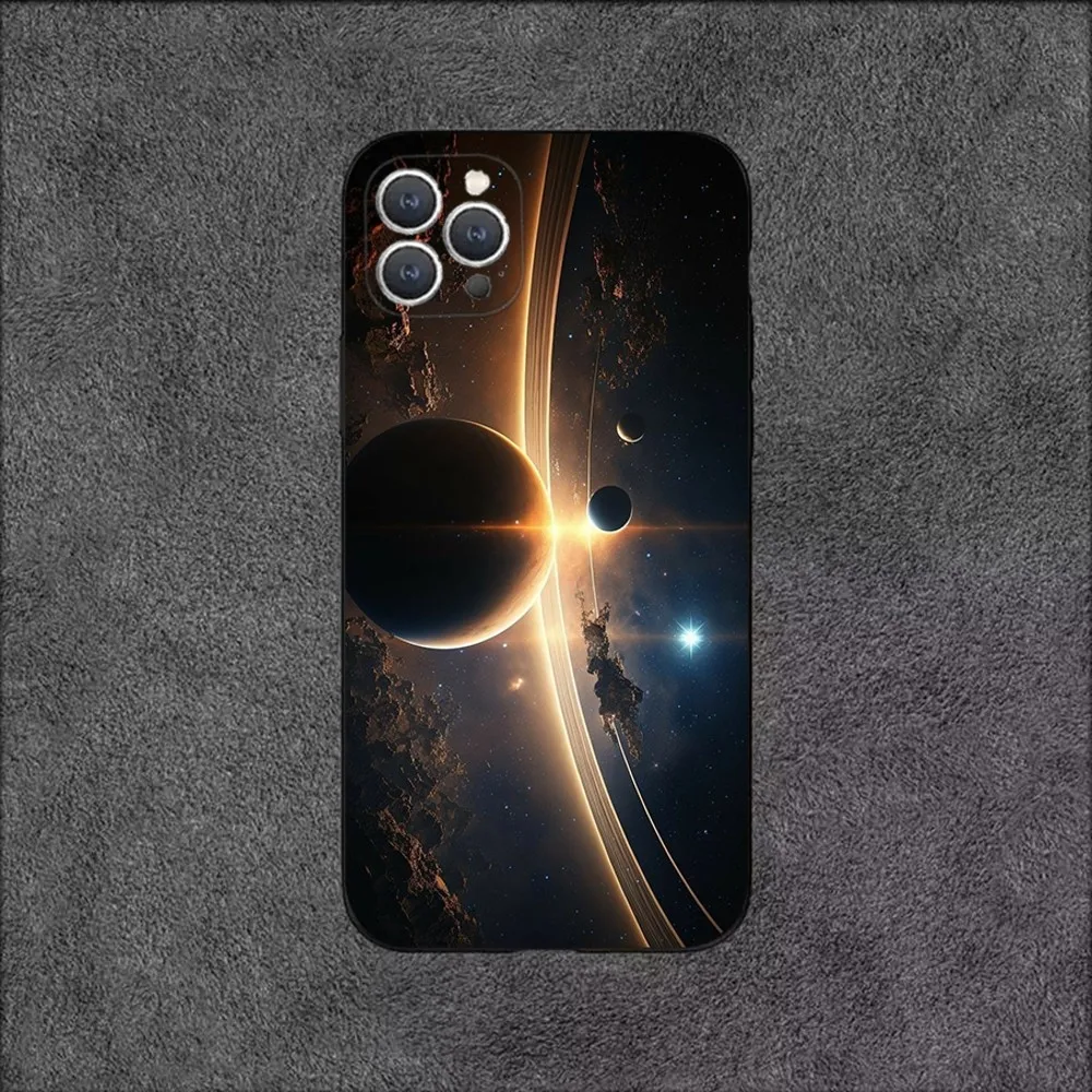 Space For Galaxy Universe Phone Case For iPhone 16,15,14,13,12,11,Plus,Pro Max,XS,X,XR,SE,Mini,8,7 Soft Silicone Black Cover - Image 6