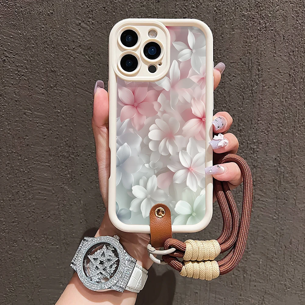 Frühlingsblumen-Handyhülle für Samsung Galaxy S26 S21 S25 S24 S23 S22 Ultra Plus FE Hülle A16 A36 A54 A55 A56 mit Lanyard Funda – Detail 1