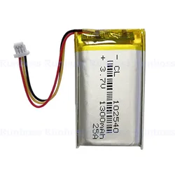 1-10PCS 3.7V 1300mAh 102540 With JST 3Pin 1.0mm Connector Li-Polymer Li Battery For Driving Recorder GPS DashCam Satnav DVR DVC