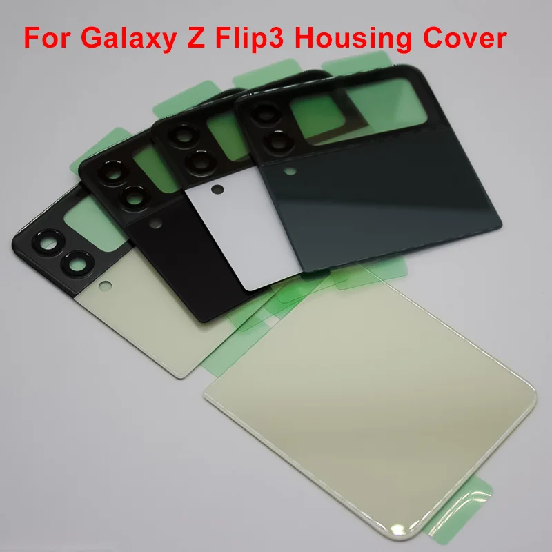 

Flip3 5G Housing Cover For Samsung Galaxy Z Flip 3 Glass Battery back Cover Door Rear Panel With Camera Lens With Adhesive