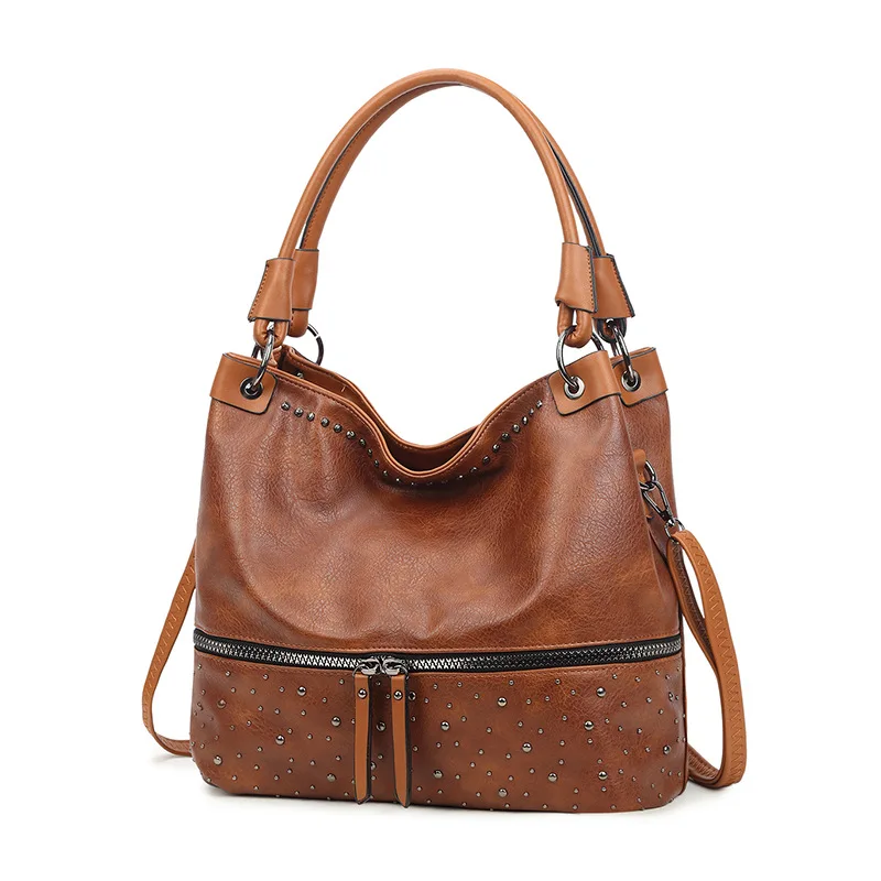 Women's Bag 2024 Tote Vintage Riveted Womenbags Purses And Handbags