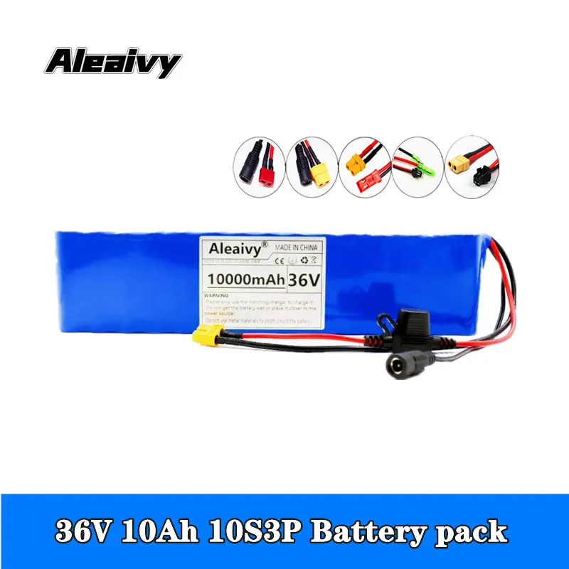 36V 10Ah 18650 Rechargeable lithium Battery pack 10S3P 500W High power for Modified Bikes Scooter Electric Vehicle,With BMS XT60