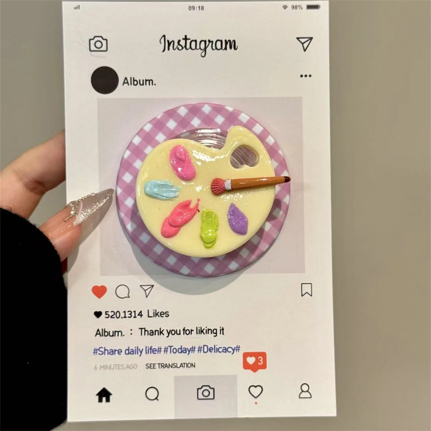 

Забавный лоток для краски, магнитная подставка для Magsafe Grip Tok Griptok, кронштейн, держатель для телефона, поддержка для IPhone, Samsung, Pad Smart Tok