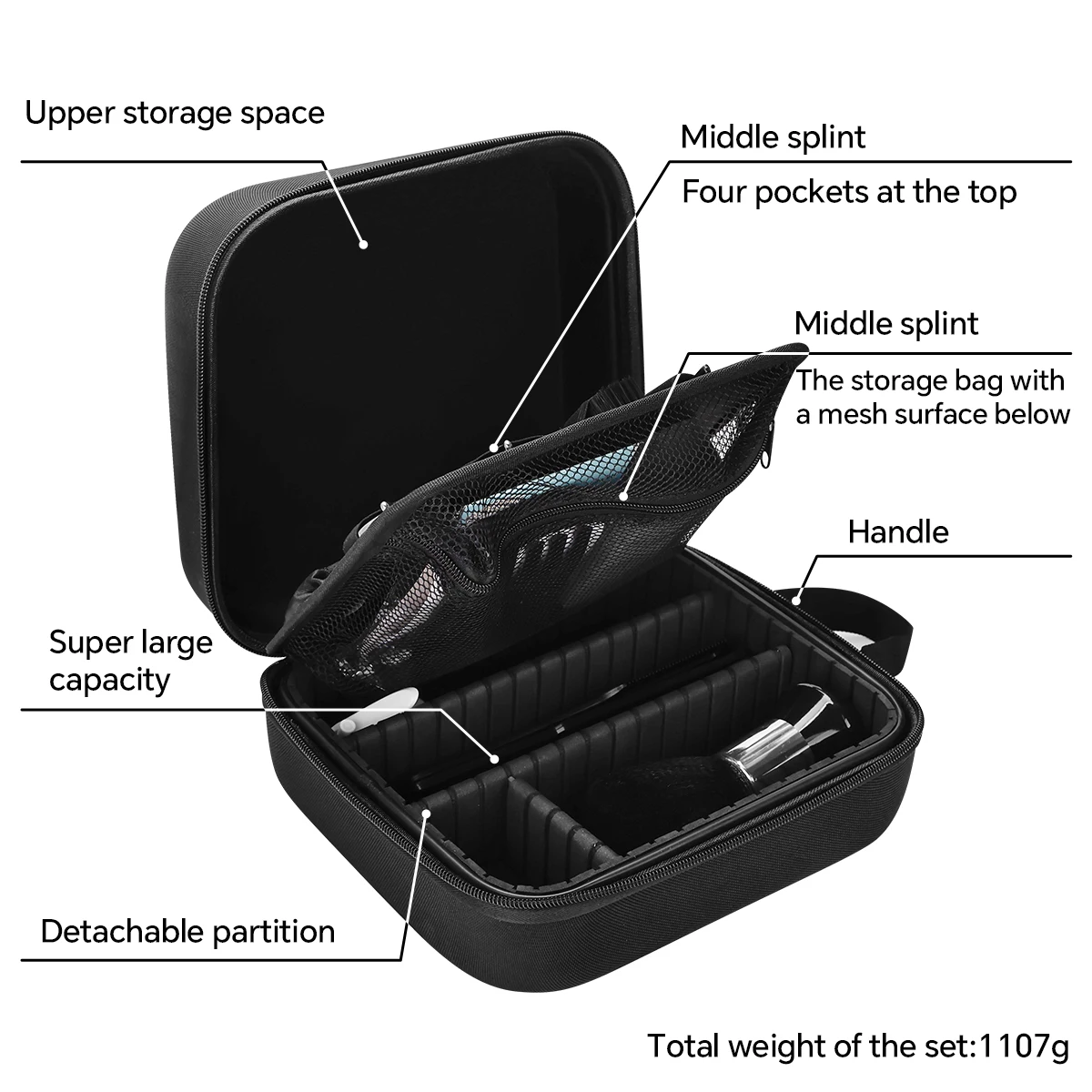 Professional Hairdressing Tool Box Durable Storage Case for Scissors Razors, and Trimmers Portable Salon and Travel Carrying Bag