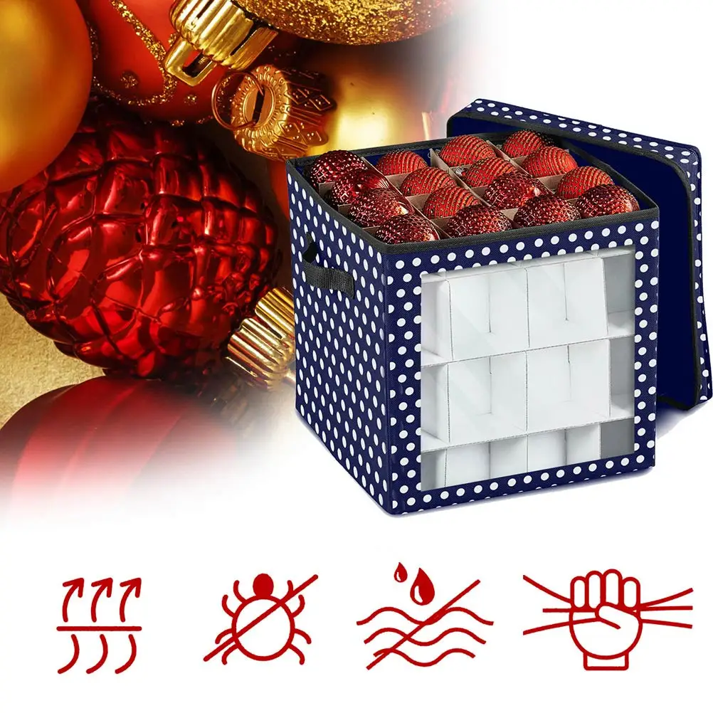 

Christmas Ball Storage Box Oxford Cloth Waterproof Holder For Holiday Decorations Xmas Ornament Container Case