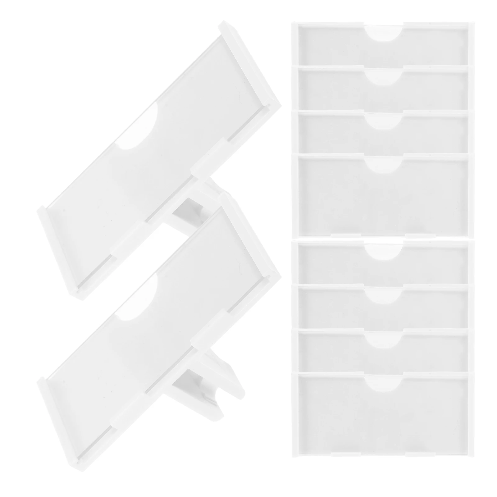 

10 Pcs White Plastic Price Tag Card Holder Retail Supermarket Display Shelf Label Clips Clear Visibility Reusable Tags Pantry