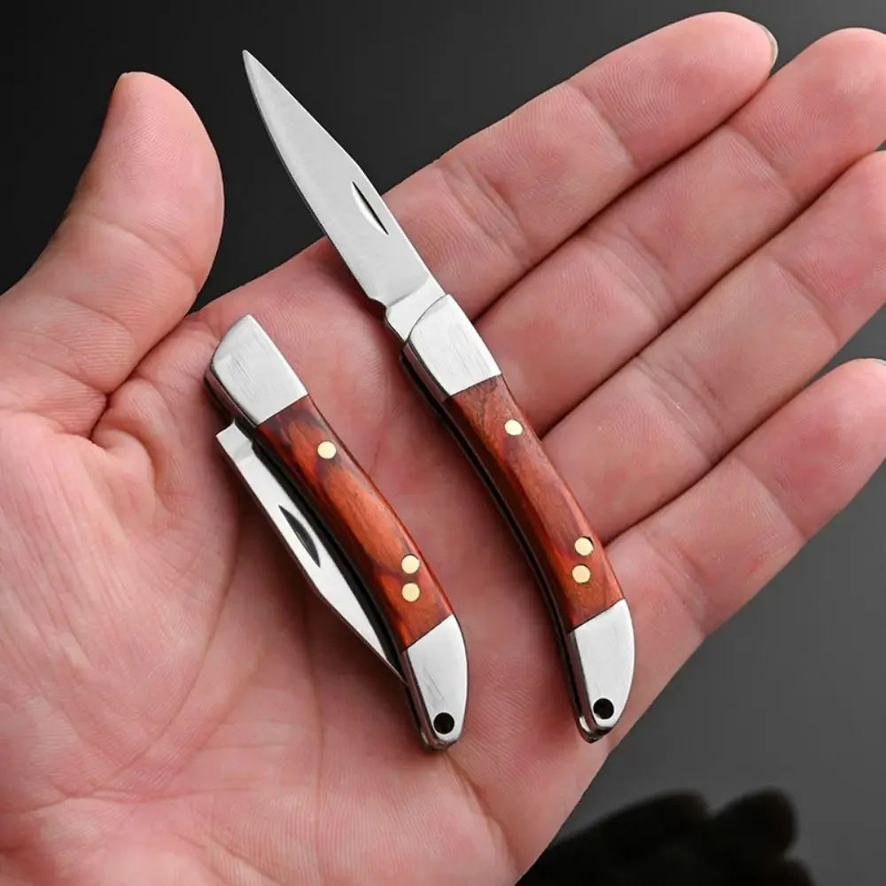 Wooden Handle Portable Sharp Cutter Rust-resistant Stainless Steel Outdoor Folding Cutter Multi-purpose High Hardness view 2