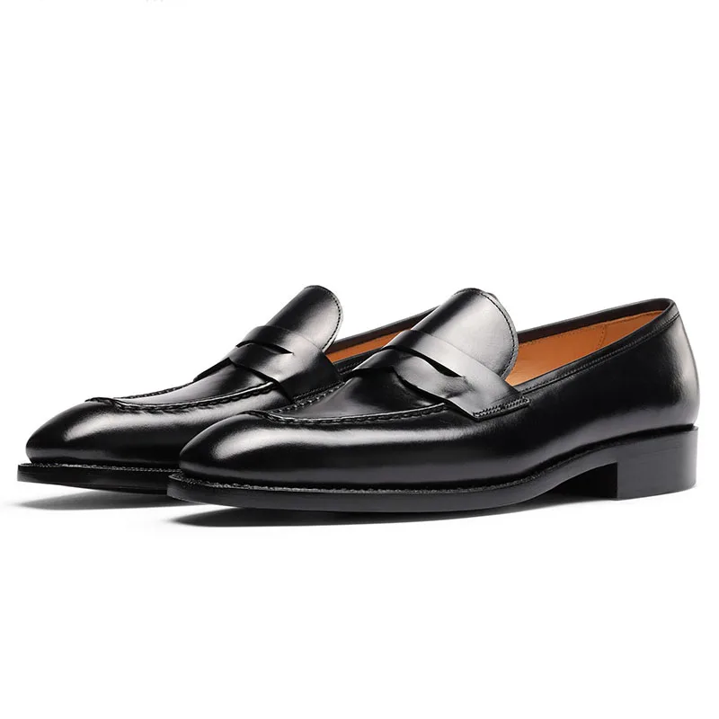 

High Quality Men's Shoes Genuine Leather Comfortable Low Cut Loafers British Style Business Casual Office Wedding Leather Shoes