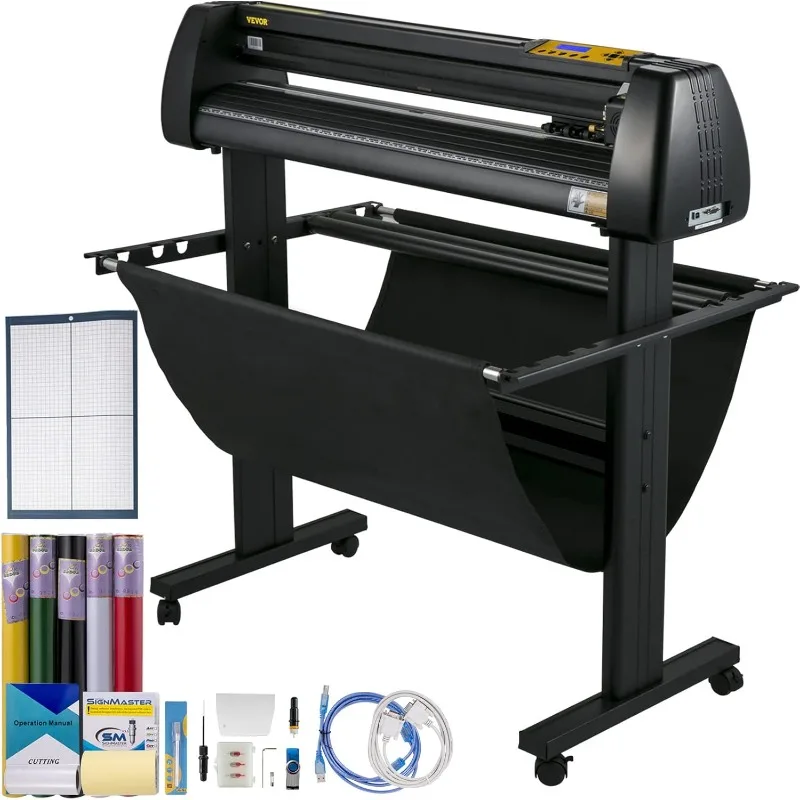 VEVOR Vinyl Cutter 34Inch Bundle, Vinyl Cutter Machine Manual Vinyl Printer LCD Display Plotter Cutter Sign Cutting