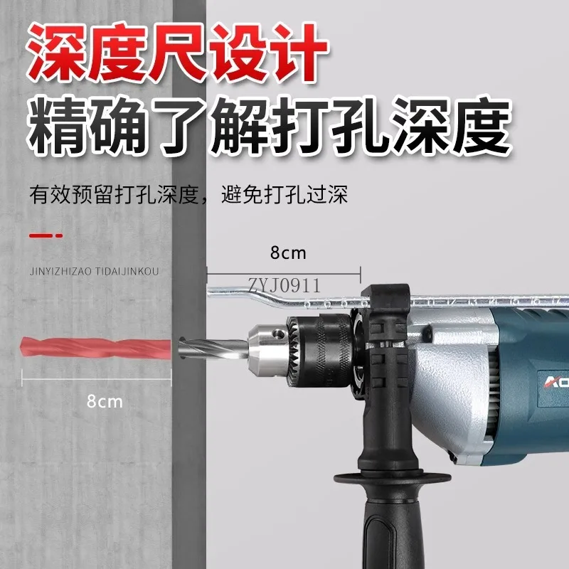 مثقاب يدوي 220 فولت، مثقاب منزلي، مفك براغي كهربائي عالي الطاقة من الدرجة الصناعية