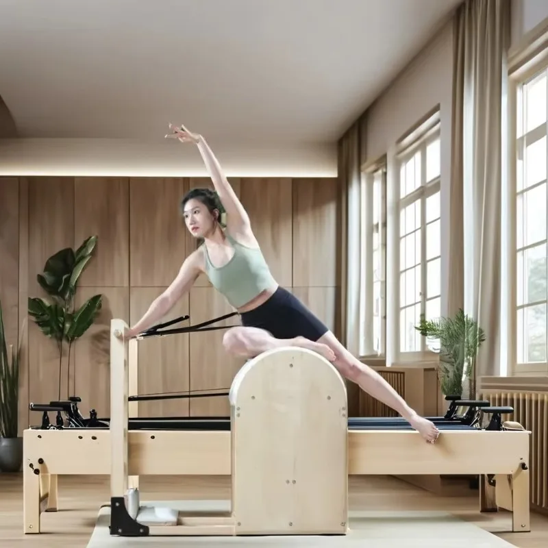 YTYIN جودة عالية خشب القيقب سلم برميل لينة الجلود الإسفنج مبطن بيلاتيس المعدات المصلح لاستخدام الاستوديو