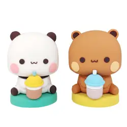 Cute Kawaii Bubu Dudu Panda Bear Figure Cartoon Exciting Bear Miniatures Collectible Animal Toy Ornament