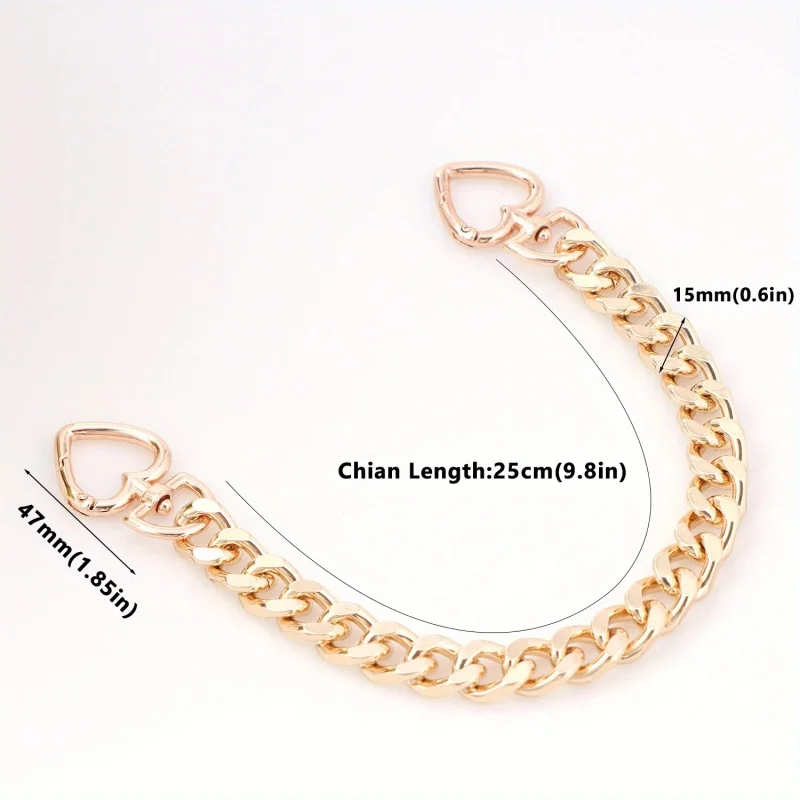 1pc catena per borsa in metallo estensore per tracolla catena per borsa a forma di cuore per ciondoli accessori, tracolla per borse a tracolla allungata