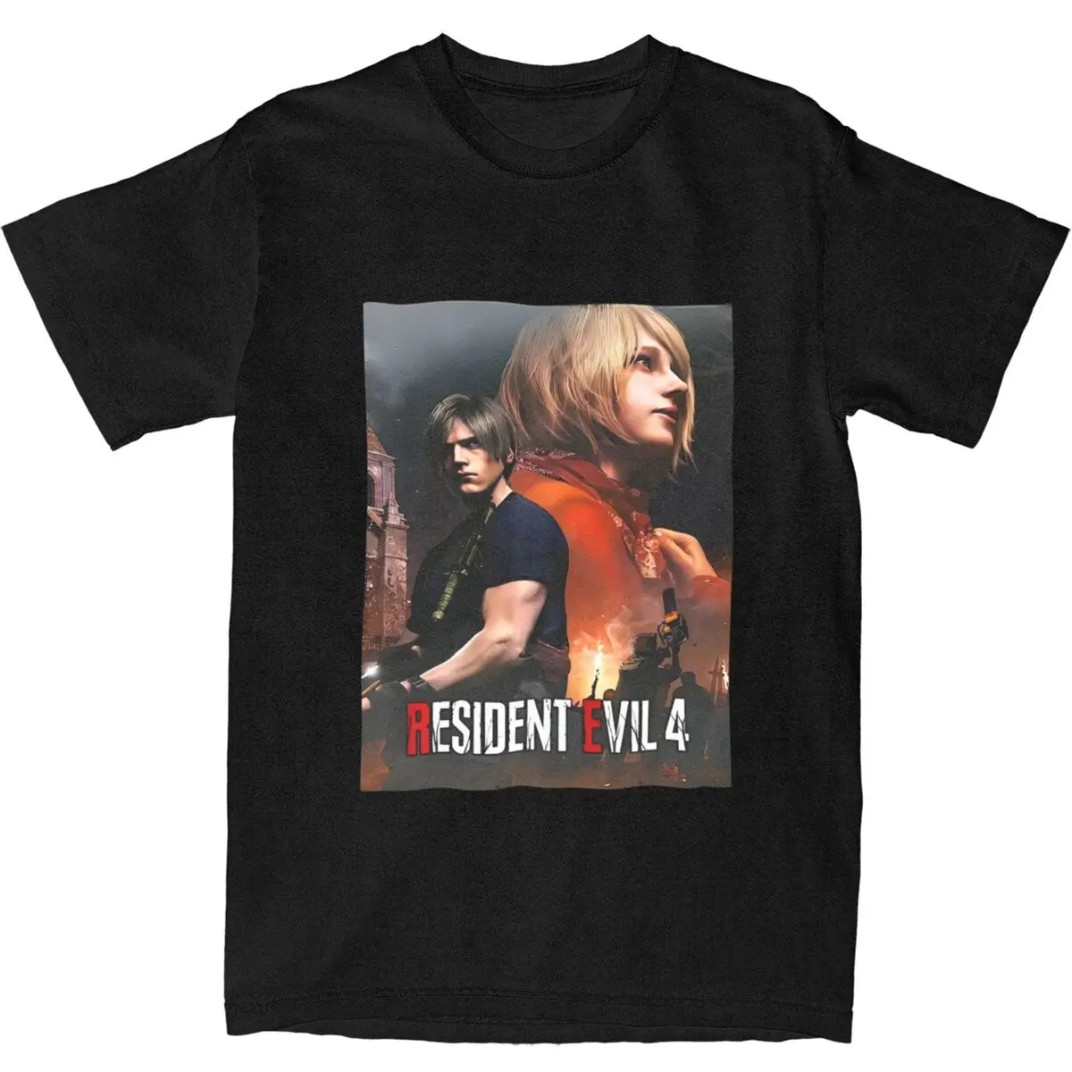 

Residents Evils 4 Game T Shirt Mens Leon S Kennedys Awesome Cotton T Shirts Beach Round Neck Harajuku Tees Plus Size Clothing