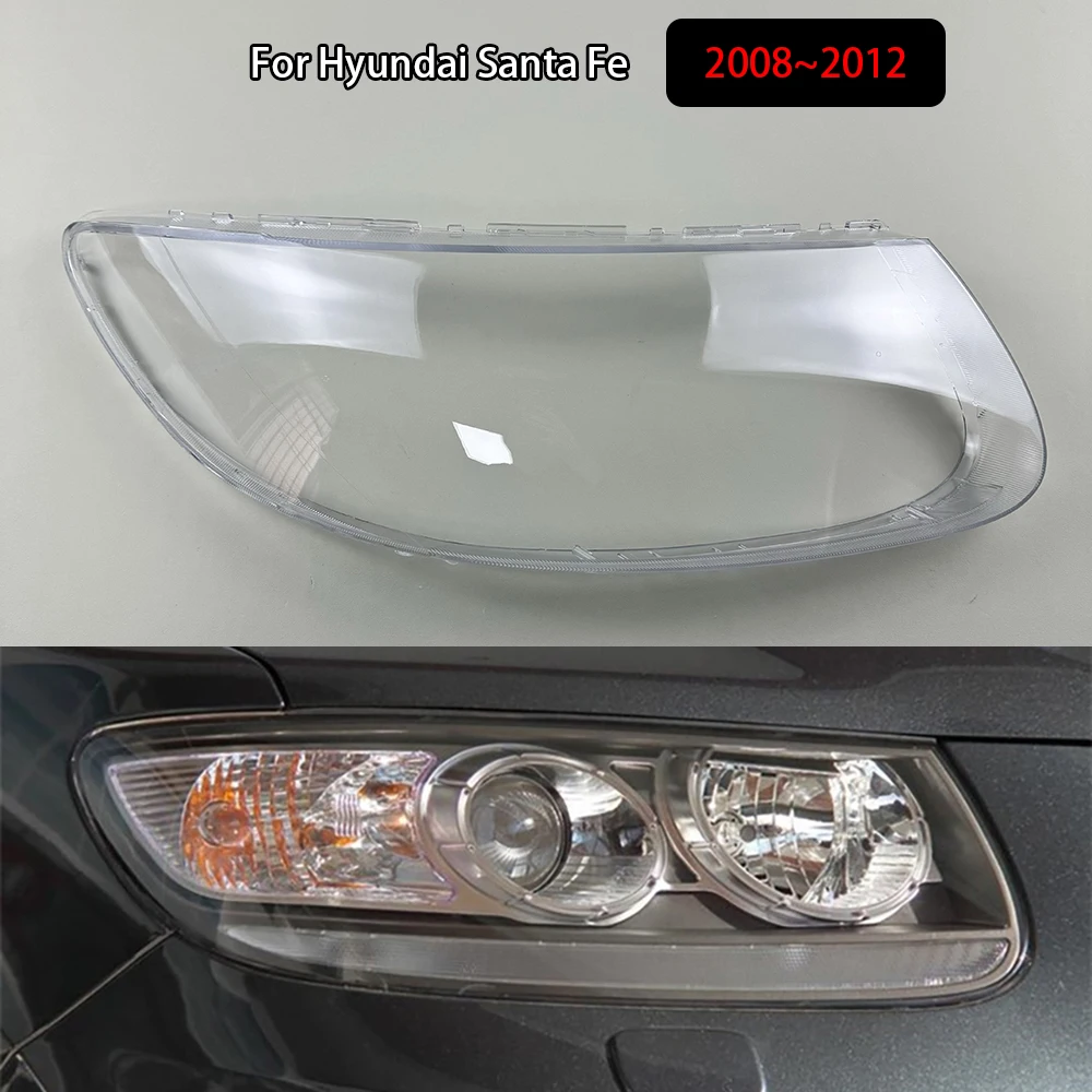 

For Hyundai Santa Fe 2008~2012 Headlamp Transparent Lampshade Shell Masks Headlight Cover Lens Plexiglass