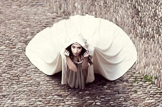 

Wedding cape bridal cloak satin cape with hood handfasting