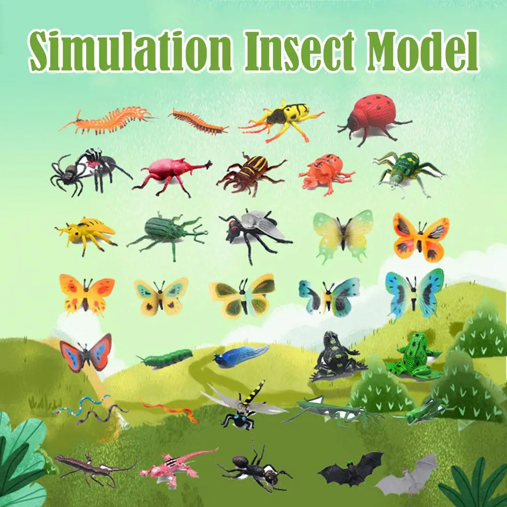 

PVC Simulation Insect Model Toy Dragonfly Butterfly Model Material Safe Simulation Scorpion Frog Toy Educational Children's L6G0