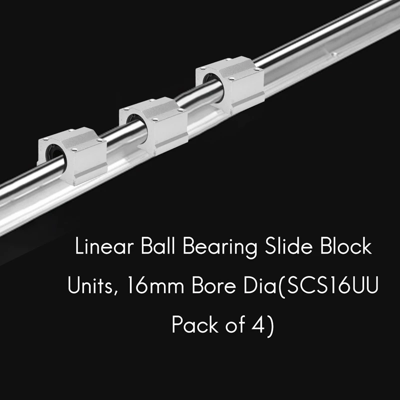 Linear Ball Bearing Slide Block Units, 16Mm Bore Dia(SCS16UU Pack Of 4)