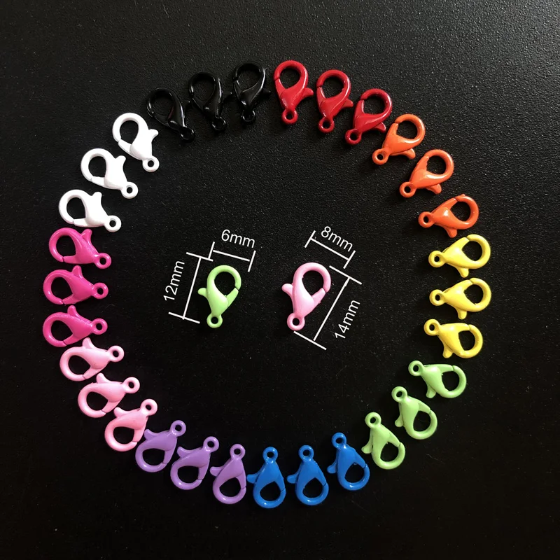 

30pcs/lot Colorful Stainless Steel Lobster Clasp Hooks End Clasps Connectors For DIY Jewelry Making Findings Necklace Bracelet