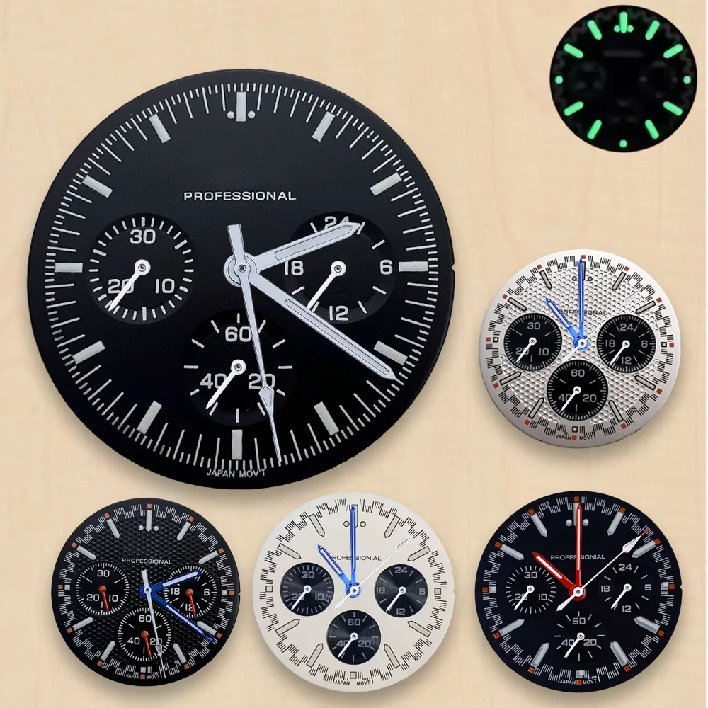 Green Luminous Speed High-Quality Dial 32.5mm S Dial Fit VK63 Movement 32.5MM vk63 Watch Modification Accessories