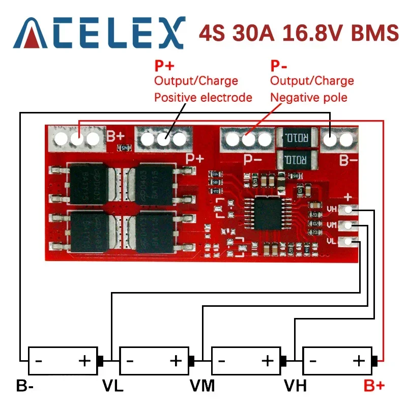 1/5PCS 4S 30A High Current Li-ion Lithium Battery 18650 Charger Protection Board 14.4V 14.8V 16.8V Overcharge