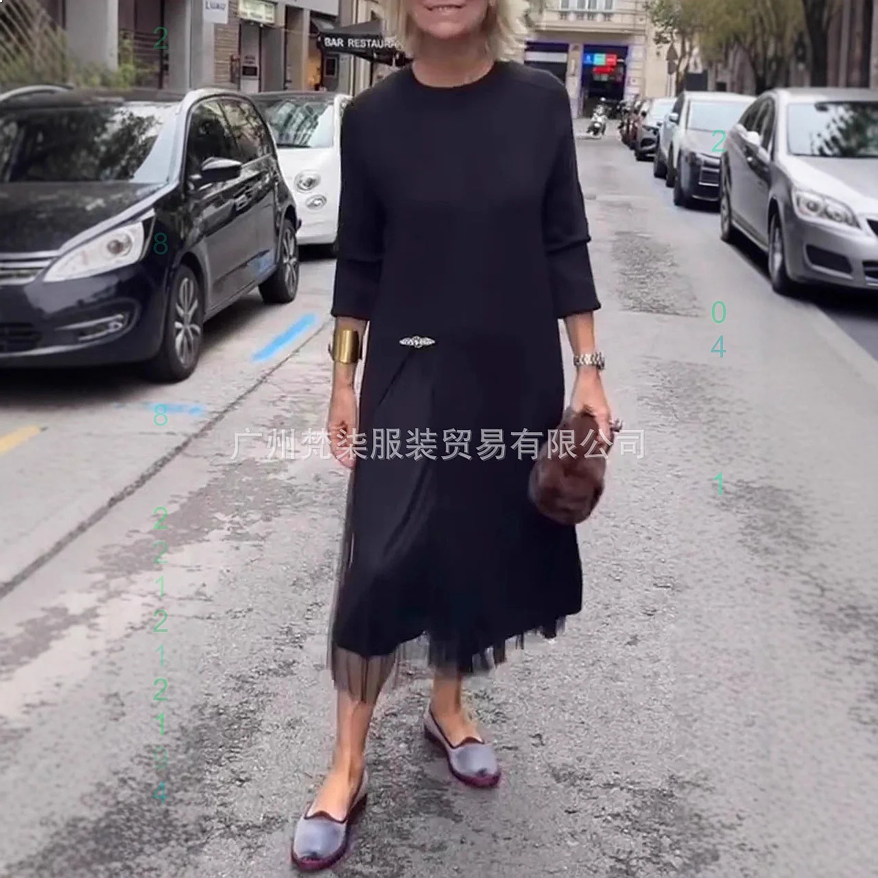 

Women Round Neck Knit Split Mesh Dress Casual Overall Jumpsuit Playsuit Spring Summer