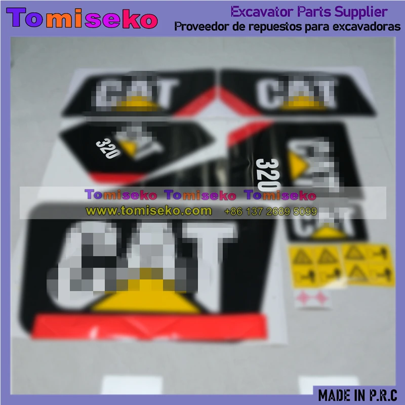 Full set Sticker Decals Kit Fits For Caterpillar CAT E320 Excavator Sticker model designation Parts