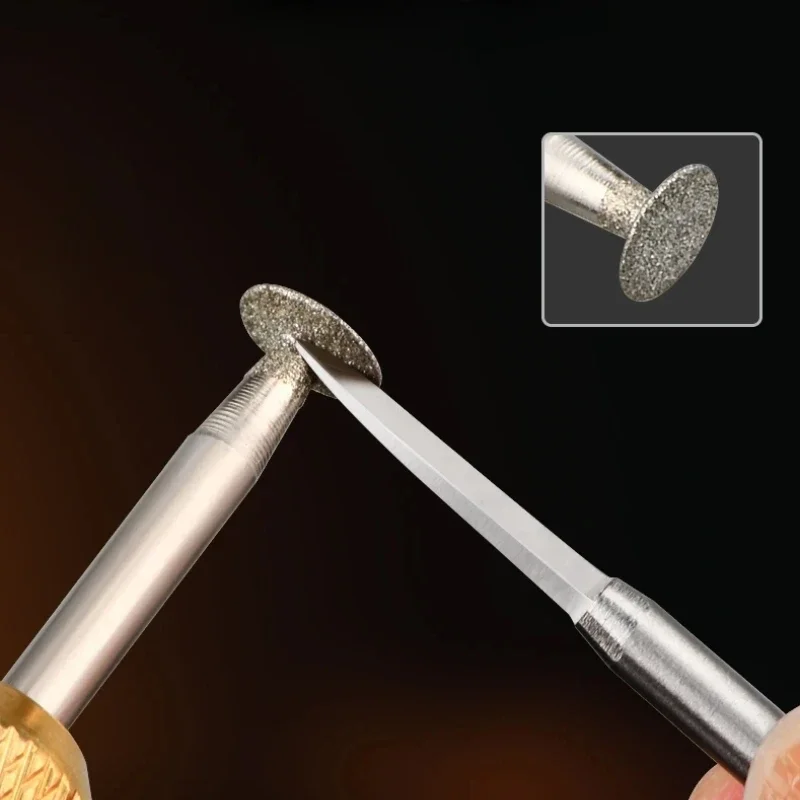 

6/14 шт., аксессуары для шлифовальных бит, ультратонкий Т-образный хвостовик с алмазным креплением, камень, нефритовый набор инструментов для полировки и гравировки 2,35 мм