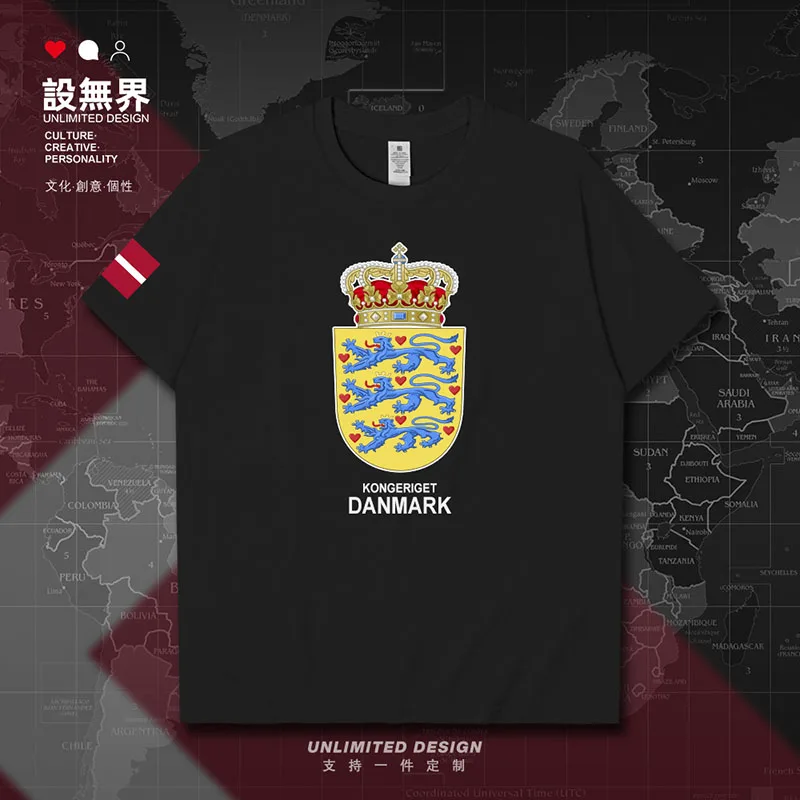 Denmark Danish DNK mens t shirt Short-sleeved white tees men's Short Sleeve printed cotton sporting t-shirt new summer clothes