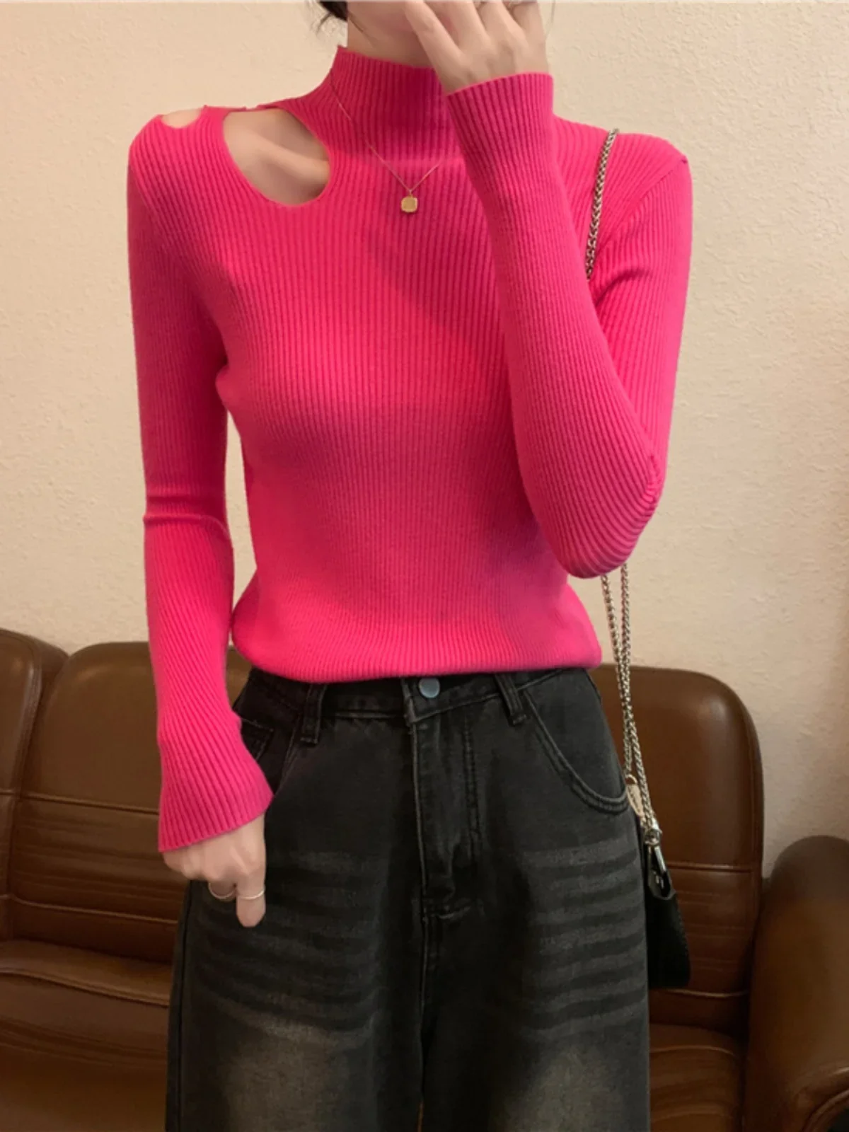 

2026 Elegant Solid Basic Knitted Tops Women Turtlneck Sweater Long Sleeve Slim Casual Pullover Korean Warm Simple Chic Clothes