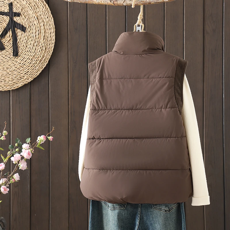 Gilet d'automne et d'hiver doublé de Fce pour femme, Jaet rembourré polyvalent, petite taille, vêtements d'extérieur