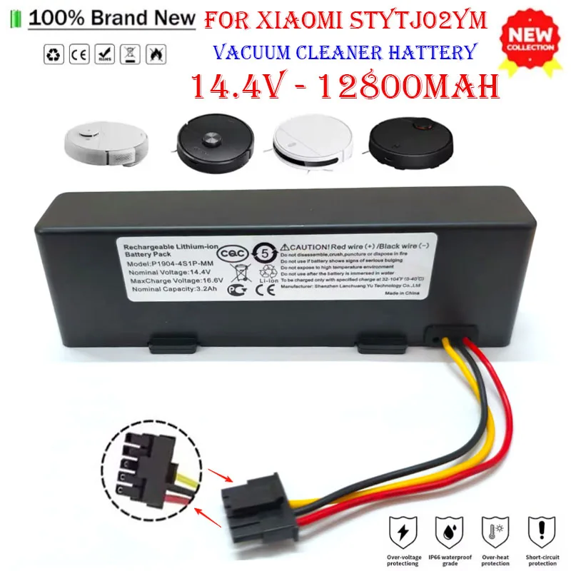 

14.4V 12800mAh Rechargeable battery For Xiaomi Mijia Robot Vacuum Mop3C 2S P XMSTJQR2S STYTJ02YM Sweeping Mopping Vacuum Cleaner