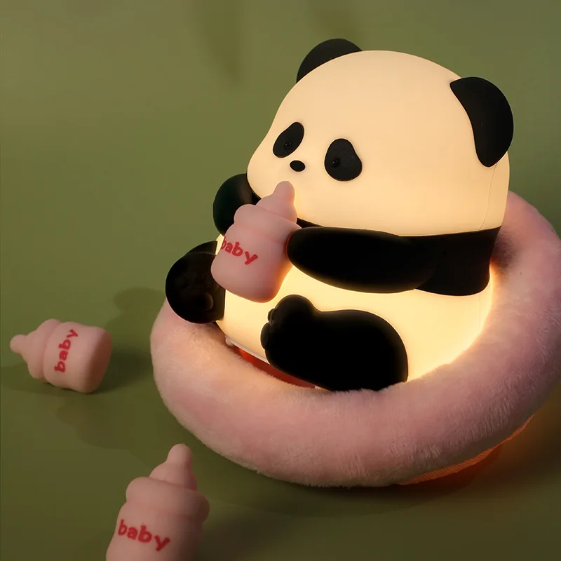 Panda Flower Night Light dual-purpose charging and plug-in bedside night light bedside nursing light small night lamp room decor