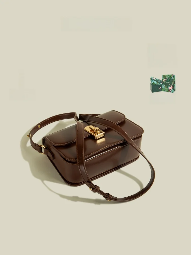 MuziKai Fashionable Retro Minimalist Women's Handbag Shoulder Crossbody Bag Stylish Small Square Bag for Daily Use