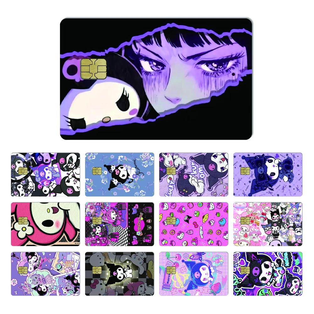 Sanrio Cartoon Animation Kawaii Kuromi 2.5D HD Matte PVC Aufkleber Film Band Haut für Kreditkarte Debitkarte Wasserdicht Sticke