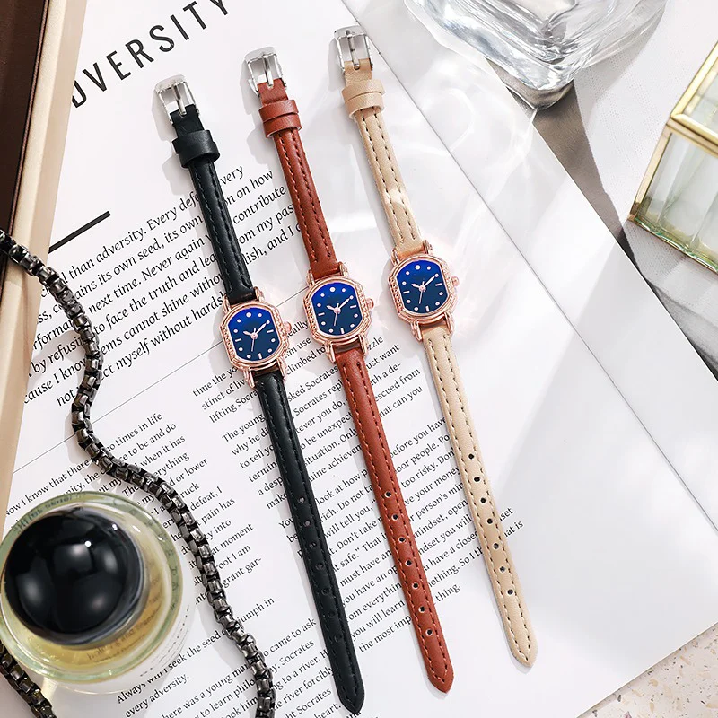 2025 vintage watch with feminine style, fashionable and elegant wine barrel shaped quartz women's watch can be customized