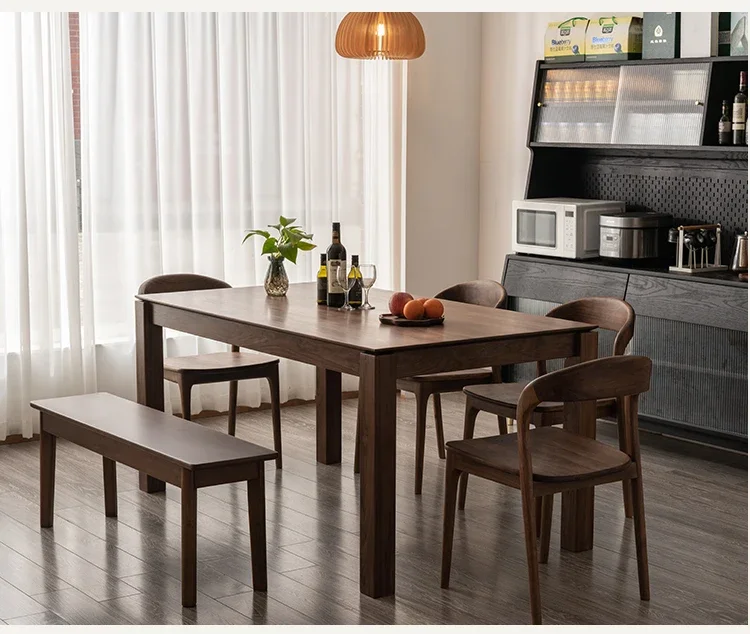

B North American black walnut dining table to the living room solid wood large board table, dining room rectangle
