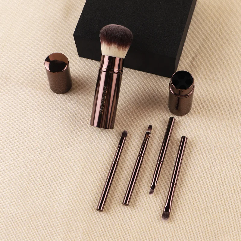 1 st Multifunctionele Make-Up Borstel Mini Draagbare Reisformaat Poeder Blush Make Up Kwasten Oogschaduw Lip Concealer Brow met doos