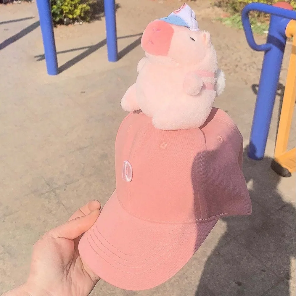 

Модная дышащая бейсболка с вышивкой в виде капибары, хлопковая детская кепка с козырьком, универсальная солнцезащитная шляпа, козырек от солнца