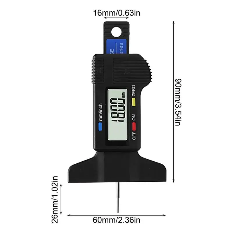 Medidor de profundidad de neumáticos Digital electrónico, medidor de profundidad de neumáticos de acero inoxidable, 0-25mm, envío directo
